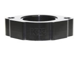 KRC Power Steering Water Neck Spacers 15375000 Spacer, Billet Aluminum, Black Anodized, Chevy, 1.000 in. Thick, Two 3/8 in. NPT Female Holes, Each thumbnail 3