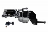 LEED Brakes Master Cylinder and Brake Booster Combos A9F05 8 in. Booster, Chrome, Firewall Mount, Dual Bowl Cylinder, Aluminum, Chrome, Adjustable Proportioning Valve, Disc/Drum or Disc/Disc, Kit thumbnail 1