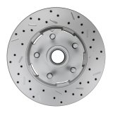 LEED Brakes Front Disc Brake Conversion Kits CC0005RKX Caliper & Rotor Upgrade Kit, Max Grip Lite Caliper, Pad and Hose Kit w/ cross drilled and slot rotors Anodized; Mustang 64-67 thumbnail 4
