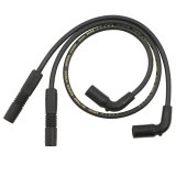 ACCEL Motorcycle 8mm S/S Custom Fit Ignition Wire Sets 171111K Spark Plug Wires, S/S, 8mm, Black Wire, Spiral Core, Harley-Davidson®, Pair thumbnail 1