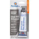 Permatex Clear RTV Silicone 80050 Sealant, Adhesive, RTV, Clear, 3 oz. Tube, Each thumbnail 1