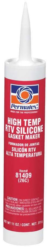 Permatex High-Temperature Red RTV Silicone 81409 RTV, Gasket Maker, High Temp, Silicone, -65 to 650 Degrees F, 11 oz. Cartridge, Each thumbnail 2