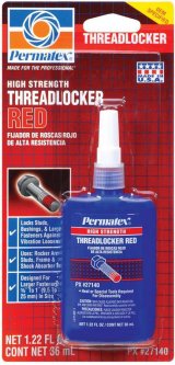 Permatex High-Strength Red Threadlocker 27140 Thread Locking Compound, High Strength, Red, 1.22 fluid oz., Each thumbnail 2