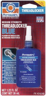 Permatex Medium Strength Blue Threadlocker 24240 Thread Locking Compound, Strength, Blue, 1.22 fluid oz., Each thumbnail 2