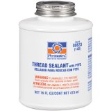 Permatex Thread Sealant with PTFE 80633 Adhesive and Sealant, PTFE, Applicator Brush Application, 16 oz., Each thumbnail 1