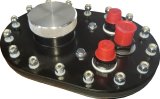 RCI Fuel Cell Fill Plates 7032B Container Plate, 16-Hole, Offset Threaded Cap, Aluminum, Natural, -10 AN Male Outlet, -8 AN Male Vent, Each thumbnail 1