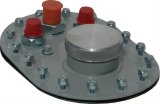 RCI Fuel Cell Fill Plates 7032B Container Plate, 16-Hole, Offset Threaded Cap, Aluminum, Natural, -10 AN Male Outlet, -8 AN Male Vent, Each thumbnail 3