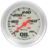 Equus 8000 Series Gauges E8443 Gauge, Series, Oil Temp, 2-5/8", 130-280 F, 270 Deg Sweep, Mech, White, Silver, Each thumbnail 2