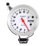 Equus Tachometers E8080 Gauge, Tachometers, 0-10,000 rpm, Programmable, Back Lit, Orange Pointer, White Face, Each thumbnail 1