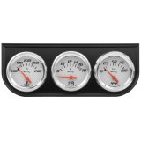 Equus 5000 Series Gauges E5200 Gauge Kits and Instrument Cluster, Series, Triple Gauge Set, 2.0 in. Diameter, Analog, Oil/Volt/Water Temperature, White Face, Chrome Bezel, Each thumbnail 1
