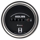 Equus 7000 Series Gauges E7210 Gauge, Series, Hourmeter, 0-9,999.9 hours, 2 in., Black Face, Analog, Each thumbnail 1