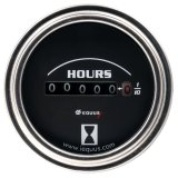 Equus 7000 Series Gauges E7210 Gauge, Series, Hourmeter, 0-9,999.9 hours, 2 in., Black Face, Analog, Each thumbnail 2