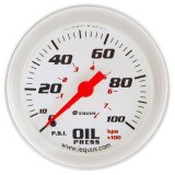 Equus 8000 Series Gauges E8444 Gauge, Series, Oil Pressure, 0-100 psi, 2 5/8 in. Diameter, White Face, Analog, Mechanical, Each thumbnail 2