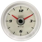 Equus 8000 Series Gauges E8000 Gauge, Series, Clock, 12 hours, 2 in. Diameter, White Face, Silver Bezel, Analog, Each thumbnail 1