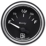 Equus Analog Gauge Line Gauges E7362 Gauge, Fuel Level, Chrome Bezel, Black Face, White Numbers, 0 Ohm Empty, 90 Ohm Full, Back Lit, Each thumbnail 2