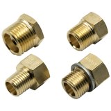 Equus Mechanical Water Temperature Adapters E9851 Fittings, Sender Adapters, Straight, Brass, Natural, Set of 4 thumbnail 1