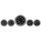 Equus 7000 Series Gauges E7500 Gauge Kits, Analog, Series, Oil Pressure, Speedometer, Water Temperature, Fuel Level, White Numbers, Black Face, Illuminated, Kit thumbnail 1