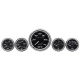 Equus 7000 Series Gauges E7500 Gauge Kits, Analog, Series, Oil Pressure, Speedometer, Water Temperature, Fuel Level, White Numbers, Black Face, Illuminated, Kit thumbnail 2
