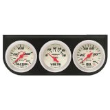 Equus 8000 Series Gauges E8200 Gauges, Series, Water Temperature, Oil Pressure, Voltmeter, White Face, Analog, Mounting Bracket, Kit thumbnail 1