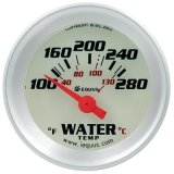 Equus 8000 Series Gauges E8162 Gauge, Series, Water Temperature, 100-280 degrees F, 1 1/2 in. Diameter, White Face, Analog, Electrical thumbnail 1