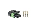 FuelTech Plug Kits 5005100161 Wiring Connector, Kit, Connector and Pins Style, Delphi/GM, Metri-pack, 3-pin, Male, Black, CDI, Each thumbnail 1