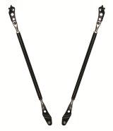 Detroit Speed Fender Braces 011801DS Braces, Inner, Stainless Steel, Black Powdercoated, Chevy, Pontiac, Pair thumbnail 1