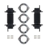 Detroit Speed Door Jamb Wiring Boot Kits 010421DS Convoluted Tubing, Boot, Rubber, Billet Trim Rings, 1.30 in I.D, 3 in - 4.250 in length, Hardware, thumbnail 2