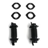 Detroit Speed Door Jamb Wiring Boot Kits 010422DS Convoluted Tubing, Boot, Rubber, Black Anodized Trim Rings, 1.30 in I.D, 3 in - 4.250 in length, Hardware, thumbnail 1