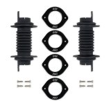 Detroit Speed Door Jamb Wiring Boot Kits 010422DS Convoluted Tubing, Boot, Rubber, Black Anodized Trim Rings, 1.30 in I.D, 3 in - 4.250 in length, Hardware, thumbnail 2