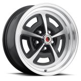 Legendary Wheels Magnum 500 Gloss Black Machined 15x7 Wheels, Machined, 15 in. x 7.00 in., Aluminum, Machined, 5 x 120.65mm Bolt Circle, 4.25 in. Backspacing, Each thumbnail 1
