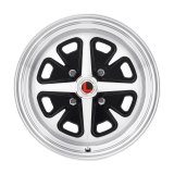 Legendary Wheels Magnum 400 Black Machined 14x6 Wheels, Machined, 14 in. x 6.00 in., Aluminum, Machined, 4 x 114.3mm Bolt Circle, 3.75 in. Backspacing, Ford, Each thumbnail 1