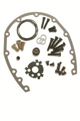 CVR Timing Covers TC2350R Cover, 2-piece, Billet Aluminum, Red Anodized, Bolts, Gaskets, Chevy, V6, V8 Small Block, Kit thumbnail 3