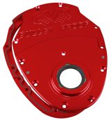 CVR Timing Covers TC2350R Cover, 2-piece, Billet Aluminum, Red Anodized, Bolts, Gaskets, Chevy, V6, V8 Small Block, Kit thumbnail 4