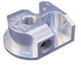 CVR Remote Filter Mounts OFM61 Oil Mount, Remote, Single, Billet Aluminum, Clear Anodized, 13/16-16 in., Universal, Each thumbnail 2