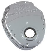 CVR Timing Covers TC2350CL Cover, 2-piece, Billet Aluminum, Clear Anodized, Bolts, Gaskets, Chevy, V6, V8 Small Block, Kit thumbnail 2