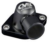 CVR Thermostat Housings TSH6BK Water Neck, Billet Aluminum, Black Anodized, O-Ring, 90 Degree, 1.5 in., Chevy, Big/Small Block/V6, Each thumbnail 2