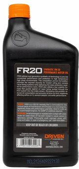 5w20 Driven Racing Oil FR20 High Performance Motor 03006 Engine Oil, Performance, Synthetic, 5W20, 1 qt., Each thumbnail 2