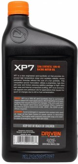 10w40 Driven Racing Oil XP7 Semi-Synthetic Motor 01706 Engine Oil, XP7, Semi-Synthetic, 10W40, 1 qt., Each thumbnail 2