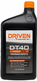 5w40 Driven Racing Oil DT40 High Performance Motor 02406 Engine Oil, DT40, Synthetic, 5W40, 1 qt., Each thumbnail 2