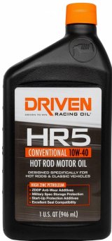 10w40 Driven Racing Oil HR5 Hot Rod Motor 03806 Engine Oil, HR-5 Conventional, Rod, Mineral, 10W40, 1 qt., Each thumbnail 2
