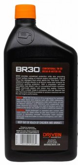 5w30 Driven Racing Oil BR30 Break-In Motor 01806 Engine Oil, Break-In, BR30, Mineral, 5W30, ZDDP Enhanced, 1 qt., Each thumbnail 3