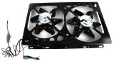 13 Inch 6,000 CFM Perma-Cool Cool Pack Electric Fan 19500 Fan, Pack, Electric, Dual, 21 amps, Black Aluminum Blades, Black Aluminum Shroud, Each thumbnail 1