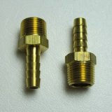 Perma-Cool Hose Barb Fittings 15151 Fitting, Adapter, NPT to Barb, Straight, Brass, Natural, 3/8 in. NPT, 5/16 in. Barb, Pair thumbnail 3