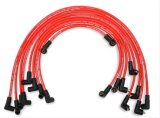 Mallory Pro Wire Spark Plug Sets 604 Wires, Pro, Spiral Core, 8mm, Red, 90 Degree Boots, Chevy, Small Block, Over Valve Cover, Set thumbnail 2