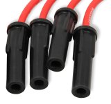 Mallory Pro Wire Spark Plug Sets 611 Sets, Pro, Assembled, Male/HEI, Red Wires, Black Boots, 8.00mm, Straight Boot Ends, Ford, Lincoln, Mercury, 5.0L, 5.8L, Set thumbnail 1