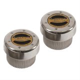 Warn Premium Manual Hubs 62672 Locking Hubs, Manual, Premium, Aluminum, Chrome, Polished Dial, Dana 60, 35-Spline, Front, Pair thumbnail 1