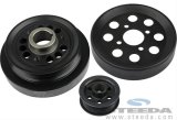 Steeda Underdrive Pulleys for 2001-2004 MUSTANG - 701-0003 Pulleys, Serpentine, Nodular Iron, Black Anodized, Crankshaft, Alternator, Pump, Ford Mustang, 2001-04 2-Valve Engines Only. Kit thumbnail 1