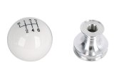 Steeda Ball Shifter Knobs for 2011-2014 MUSTANG - 555-1251 Transmission Shift Knob, Round, Composite, White, Manual 6-Speed Logo, Each thumbnail 3