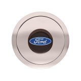 GT Performance GT-9 Small Horn Buttons 11-1121 Button, Small, GT-9, Billet Aluminum, Polished, Ford Colored Emblem, 3 in. Button Diameter, 3.5 in. Overall Diameter, Each thumbnail 1