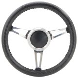 GT Performance GT-9 Retro Cobra Aluminum Steering Wheels 38-43448 Wheel, GT9 Retro, Carbon-Tech, 13.75 in, Diameter, 3-Spoke, Aluminum, Polished, Carbon Fiber Grip, Each thumbnail 1